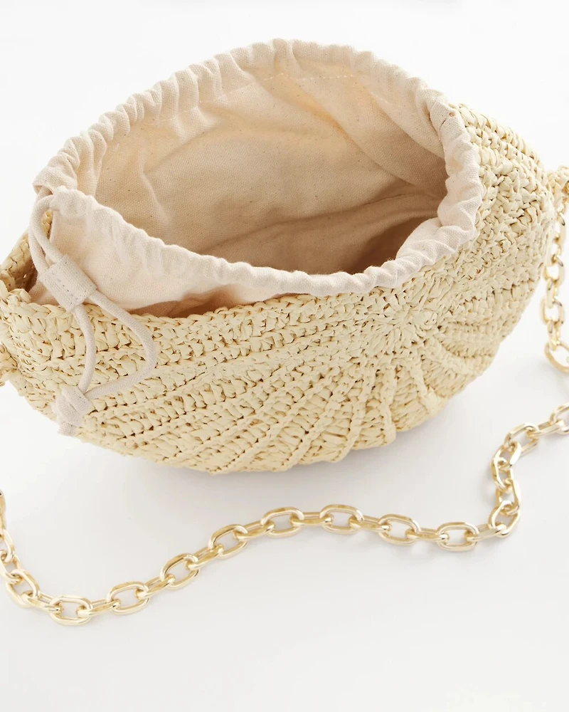 Raffia Crochet Conch Shell Bag