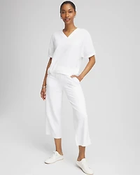 Zenergy® French Terry Gauze-Inset Cropped Pants