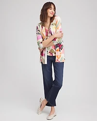 Pull-On Straight Cropped Jeans