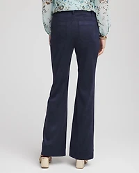 Suede Motif Bootcut Ankle Pants