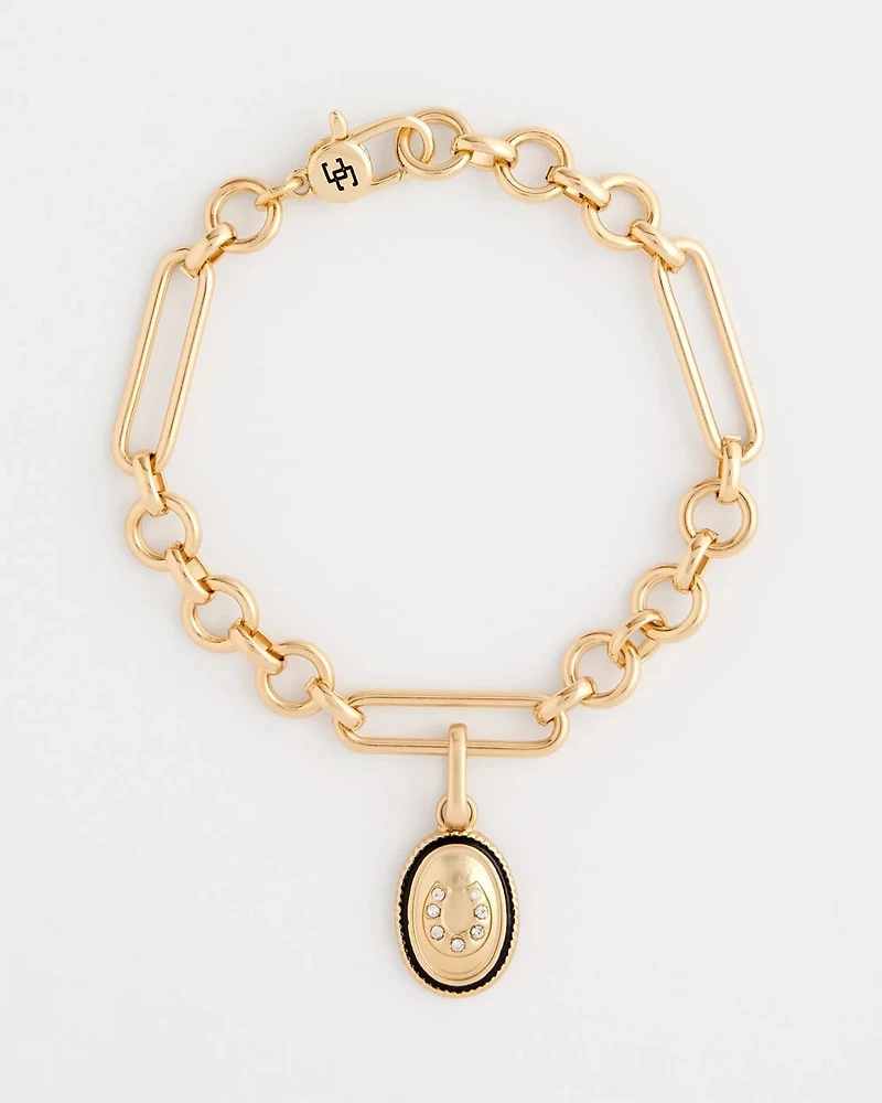 Horseshoe Medallion Bag Charm