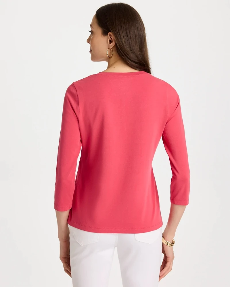 Cotton Stretch 3/4 Sleeve Tee