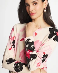 Printed Bateau Dolman Pullover