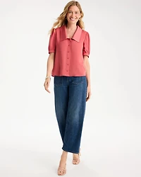 Satin Peter Pan Collar Blouse