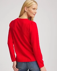 V-Day Embroidered Heart Pullover