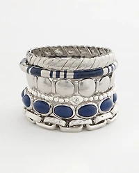Blue Enamel Hinge Bangle