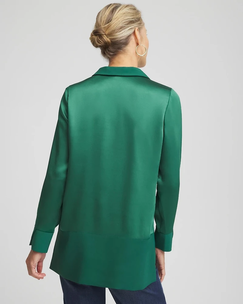 Relaxed Stretch Satin Tunic