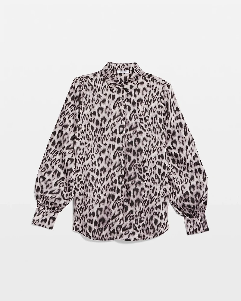 Faux Silk Snowy Animal Shirt