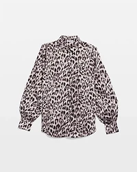 Faux Silk Snowy Animal Shirt