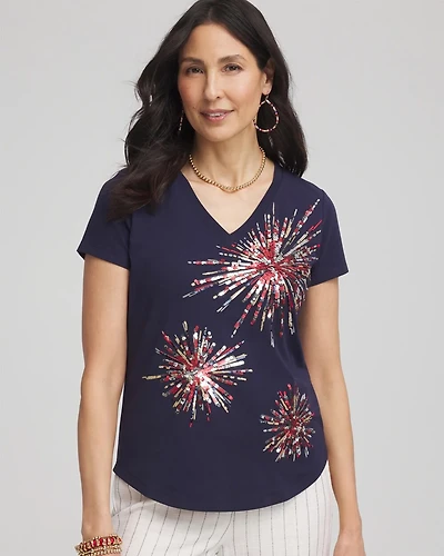 Fireworks Embellished Knit Tee
