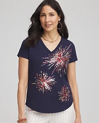 Fireworks Embellished Knit Tee