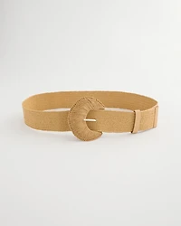 Raffia Wrapped Stretch Belt