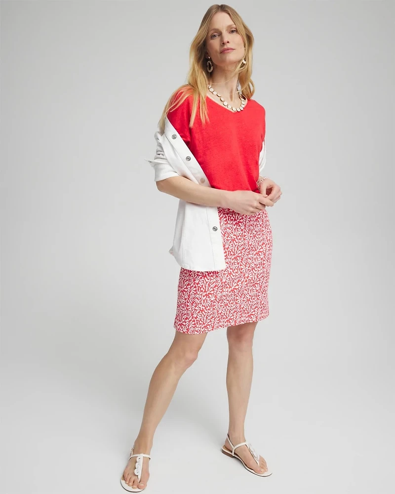 Sweater Trim Linen Tee