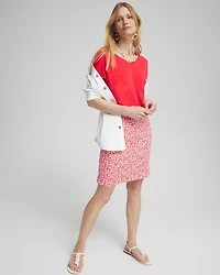 Sweater Trim Linen Tee