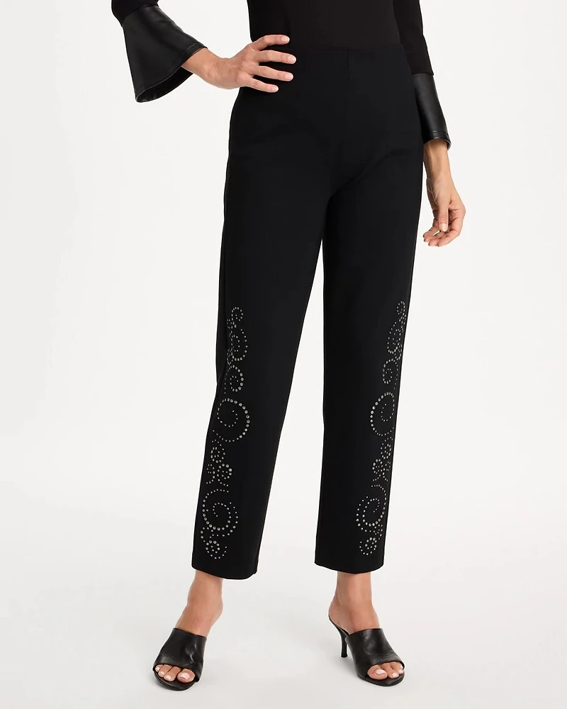 Juliet Embellished Tapered Ankle Pants