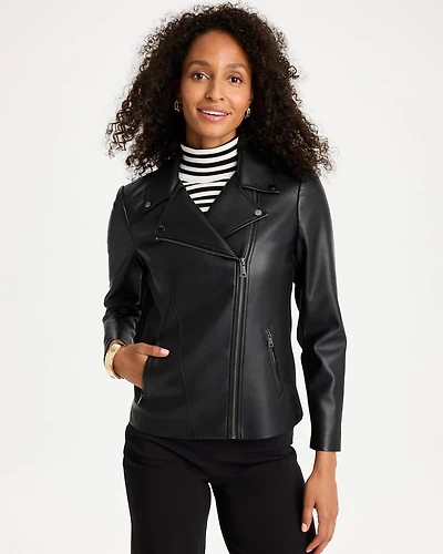Faux Leather Moto Jacket