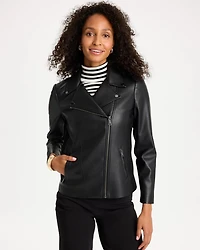 Faux Leather Moto Jacket