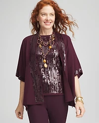 Sequin Placket Ruana