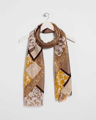 Paisley Print Block Oblong Scarf