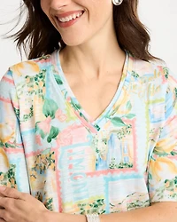 Limoni Dolci Cotton Slub V-Neck Tee