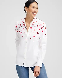 Embroidered Hearts Shirt