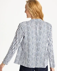 Striped Slub Knit Blazer