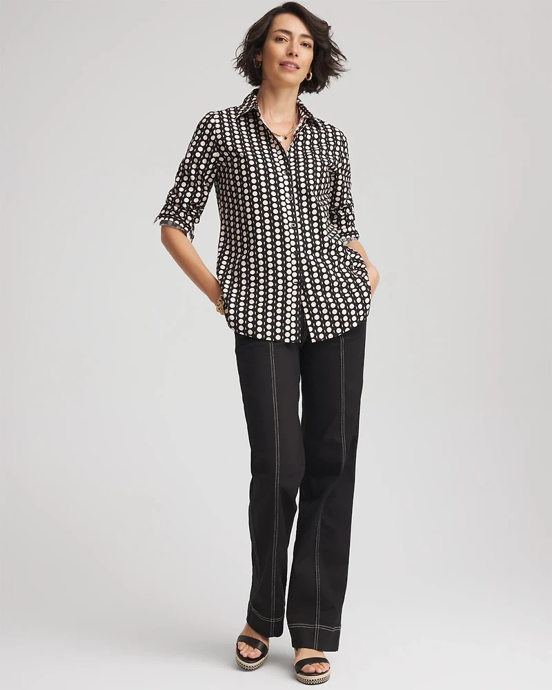 Pull-On Wide-Leg Jeans