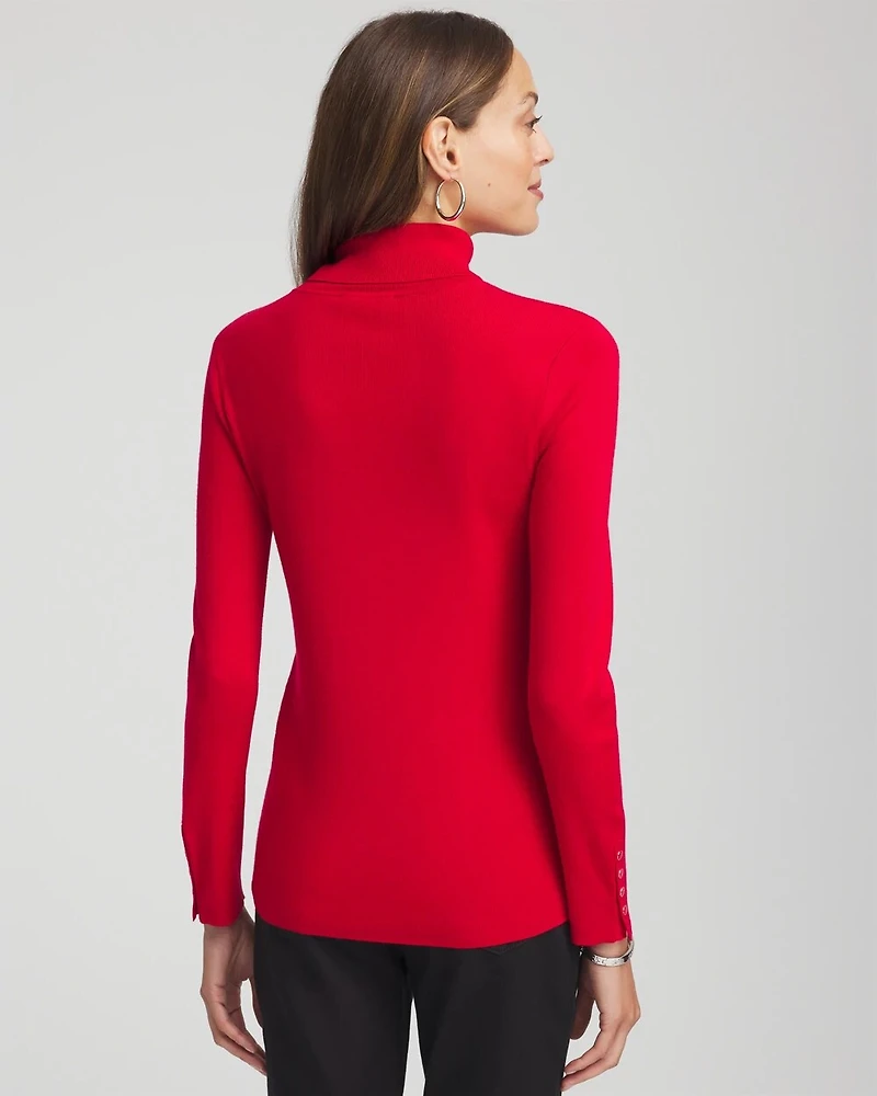 Ella Button Cuff Turtleneck Sweater