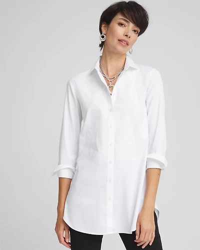 No Iron™ Embroidered Sateen Stretch Tunic