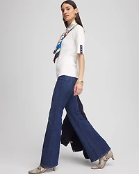 Pima Colorblock Bateau-Neck Tee