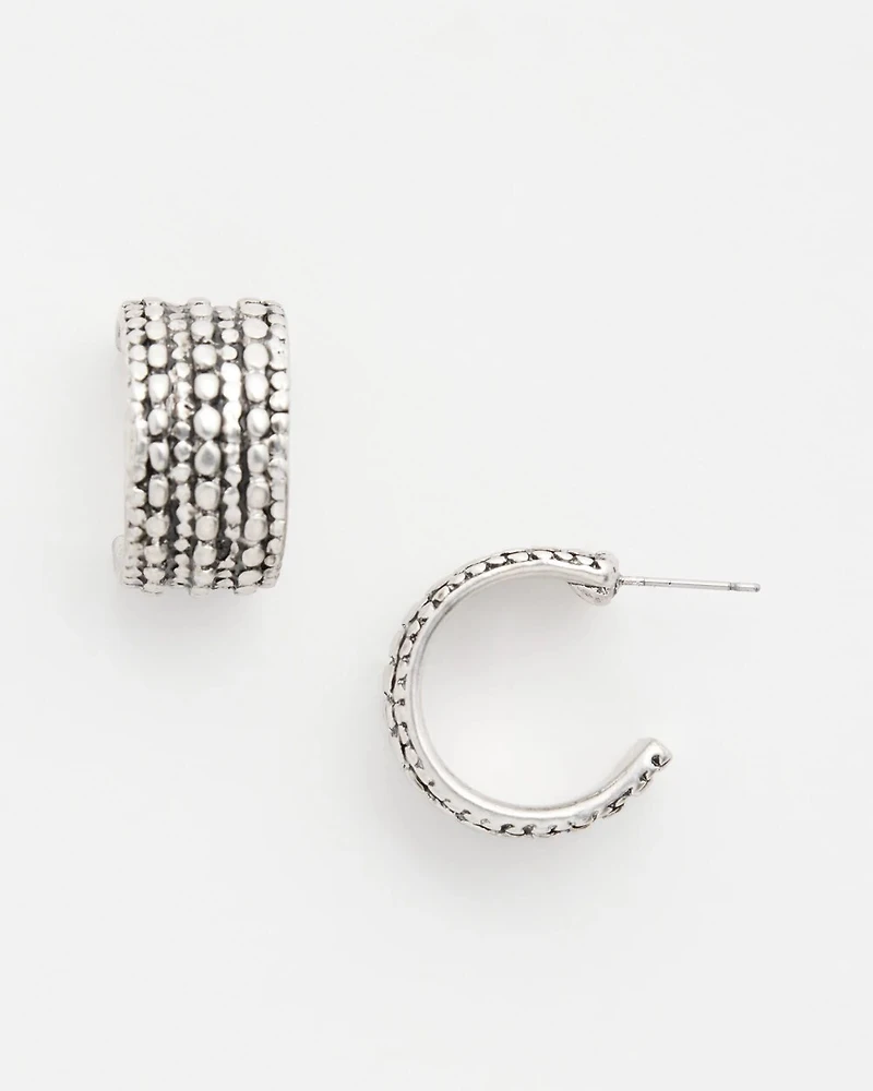 Textured Huggie Hoop Earrings