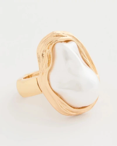 Faux Pearl Cluster Stretch Ring