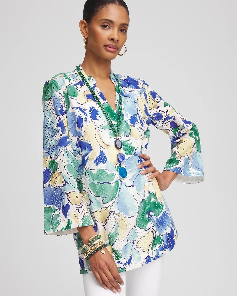 Poplin Deep V-Neck Tunic