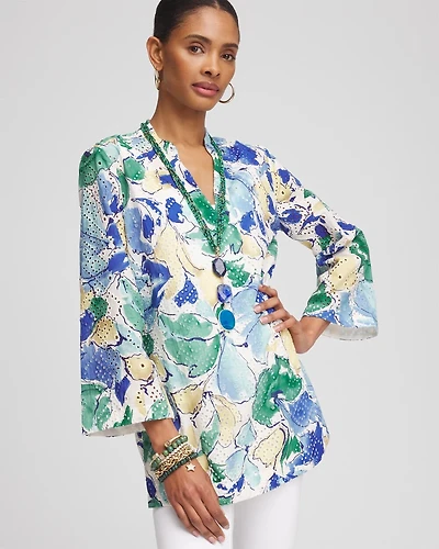 Poplin Deep V-Neck Tunic