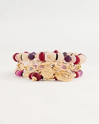 Stretch Set of Three Beaded Bracelets
