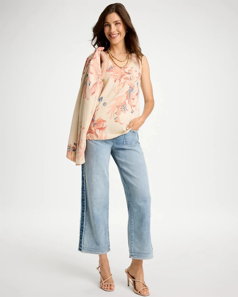 Ella Placed Print Sweater Tank
