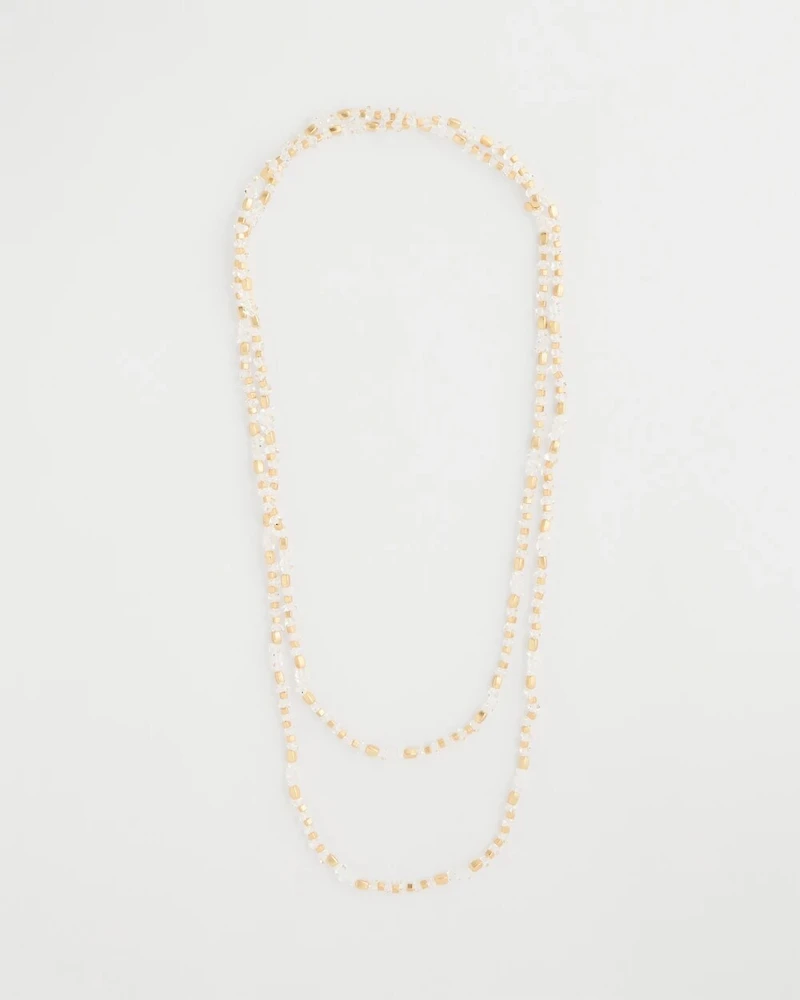 Sea Foam Long Single-Strand Necklace
