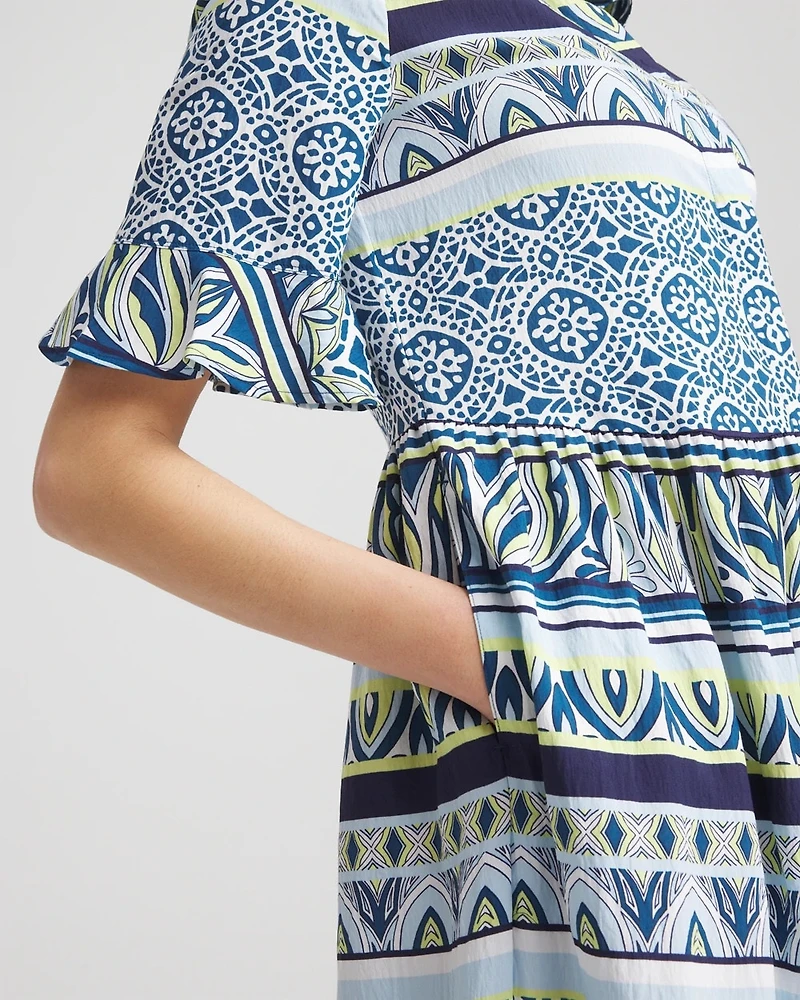 Flutter-Sleeved Maxi Dress