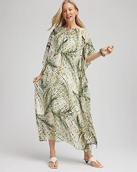 Crinkle-Chiffon Kaftan Dress