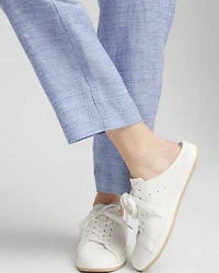 Linen Pull On Waist Cropped Pants