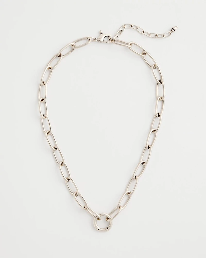 Silvertone Charm Link Necklace