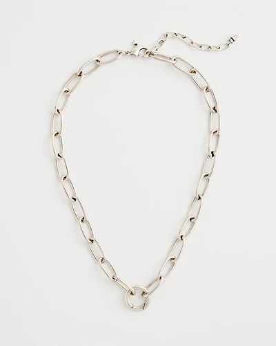 Silvertone Charm Link Necklace