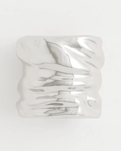 Silvertone Molten Scarf Ring