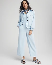 Crepe Wide-Leg Culotte Pants