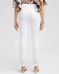 Petite Eyelet Tulip Hem Pull-on Ankle Jeggings