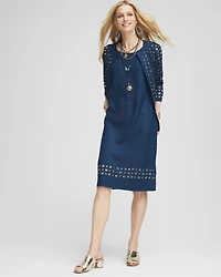 Travelers™ Sleeveless Crushed Cutout-Hem Dress