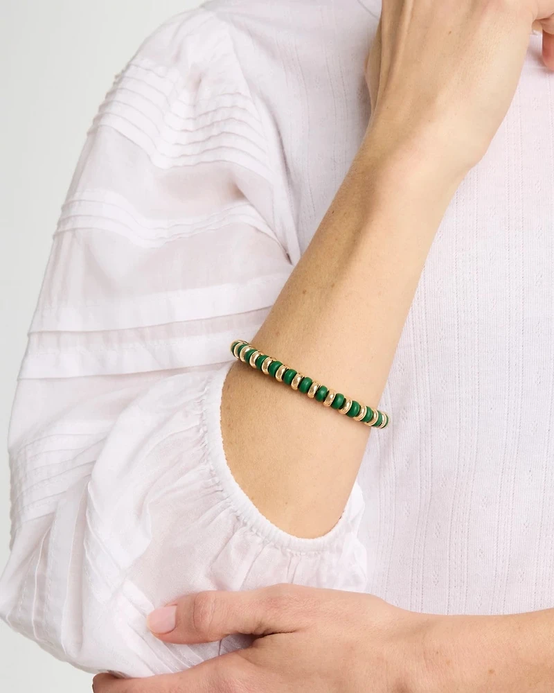 Green Gold Slice Stretch Bracelet