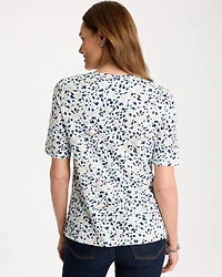 Cotton Slub Printed Henley Tee