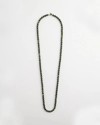 Long Green Resin Beaded Necklace