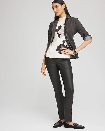 Girlfriend Coated Slim Leg Jeans